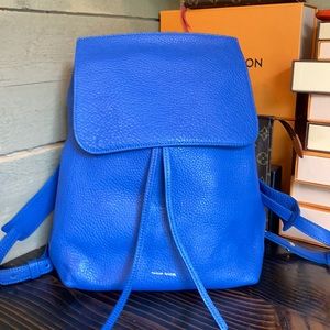 Mansur Gavriel pebbled leather backpack in Blue